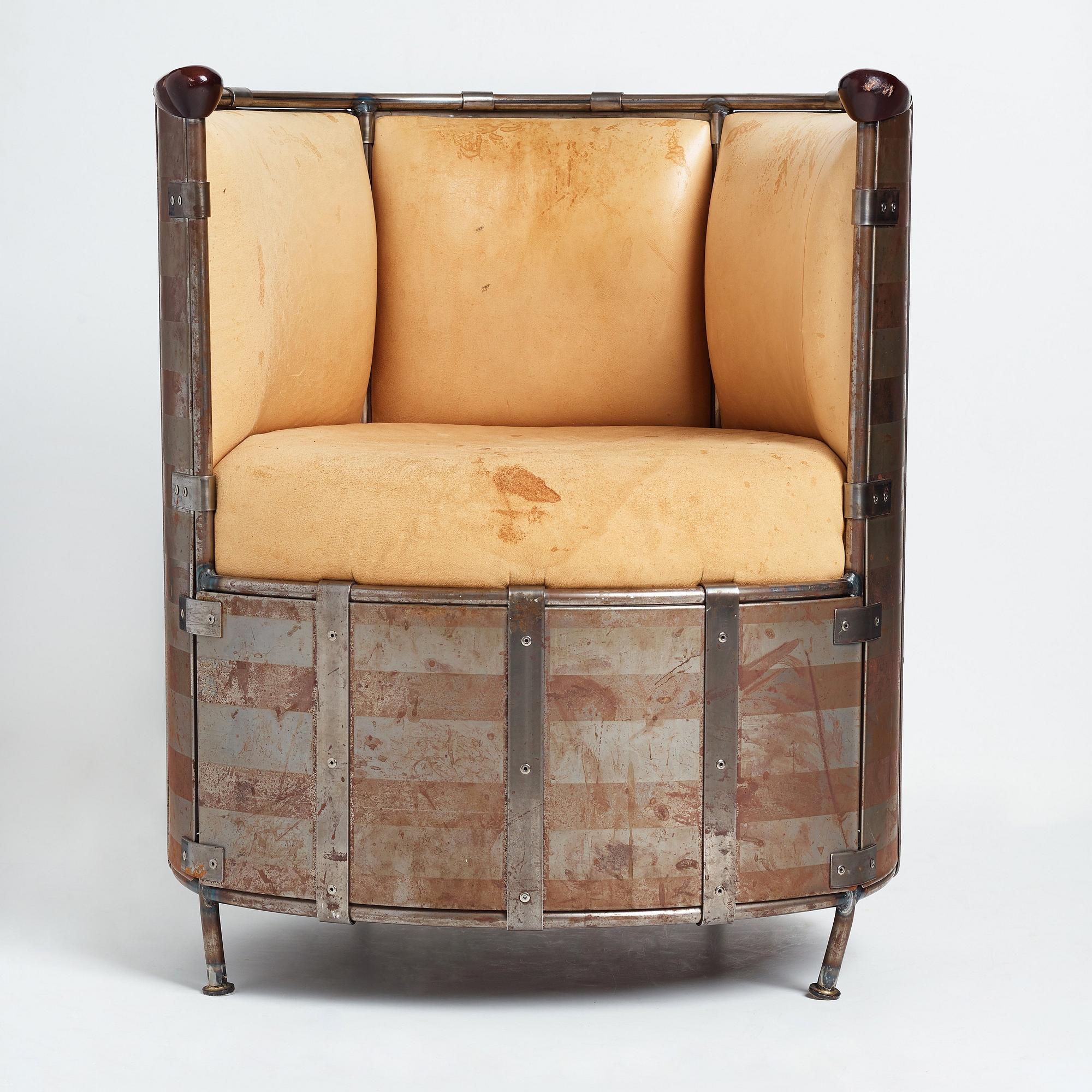 Mats Theselius, an easy chair, "Älgskinnsfåtöljen", Källemo, Sweden post 1991.