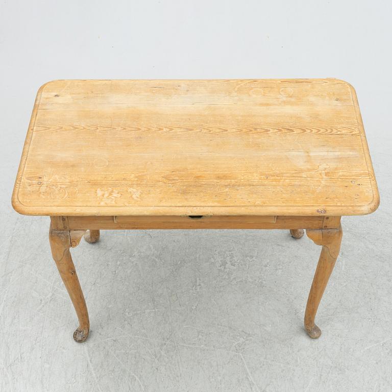 A Swedish late baroque pine desk, later part 18th century.