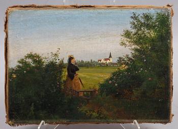 OKÄND KONSTNÄR, olja på duk. Sign M Fischer -75.