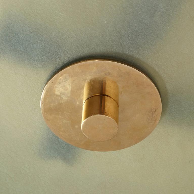 Harald Notini, A Harald Elof Notini Swedish Modern brass ceiling lamp, Böhlmarks Lampvarufabrik, probably 1940's.