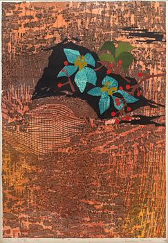 TAMAMI SHIMA (1937-1999), color litographe, Japan, signed, numbered 19/100 and dated 1961.