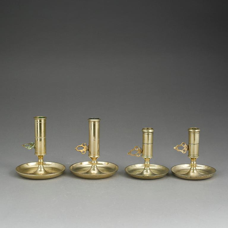 KONTORSLJUSSTAKAR, 2+2, mässing, 1800-tal.