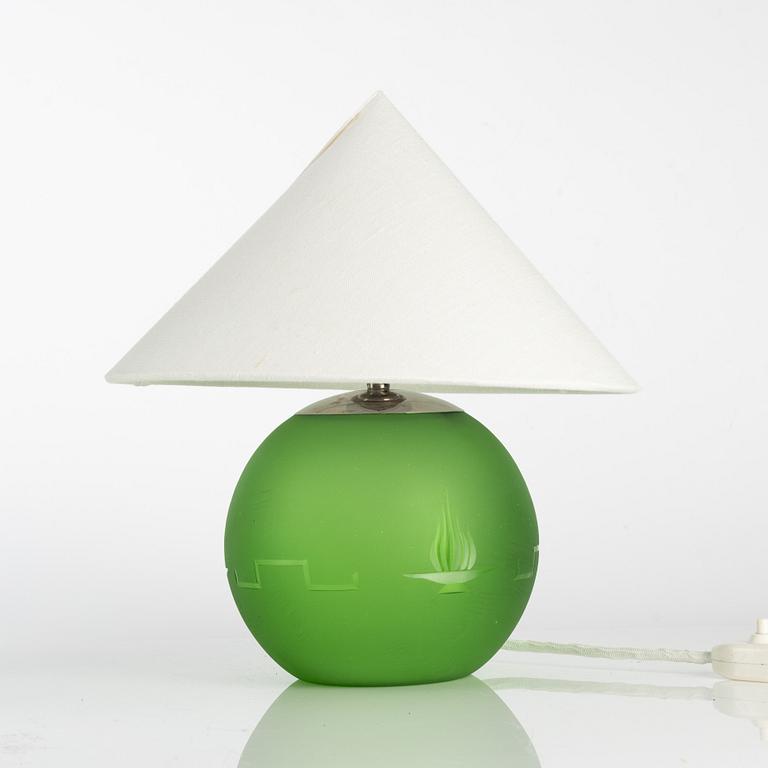 Elis Bergh, attributed to, a set of two Swedish Grace table lamps, Kosta, 1930s.