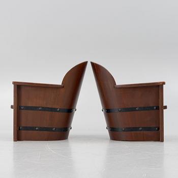 Åby Möbelfabrik, sports cabin furniture, armchairs, a pair, "Lövåsen", 1930s/40s.