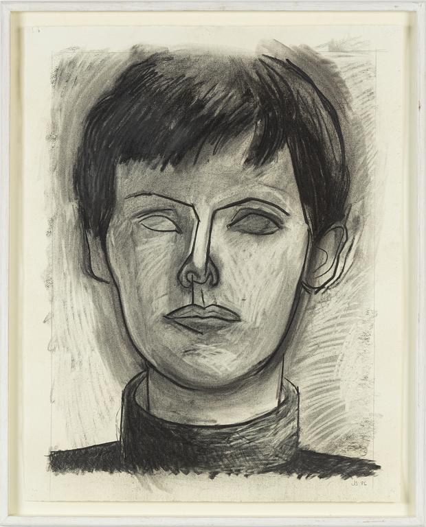 Jan Svenungsson, cahlk drawing, signed and dated -86.