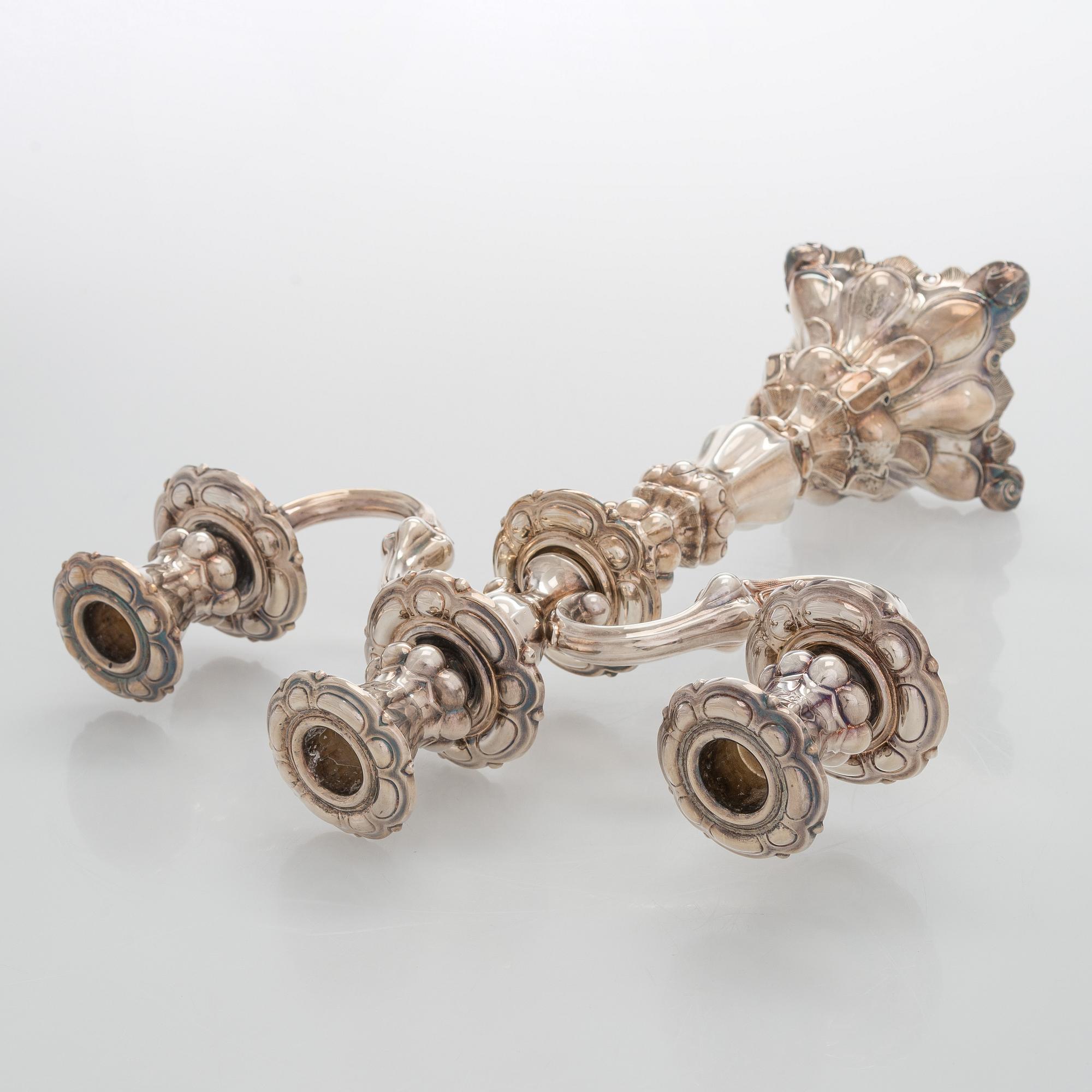 A silver candelabrum, Kultakeskus, Hämeenlinna 1976.