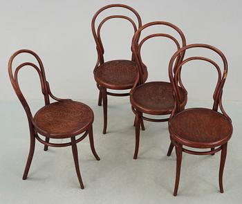 STOLAR, 4 st, bl.a. etikettmärkta Thonet, 1900-tal.