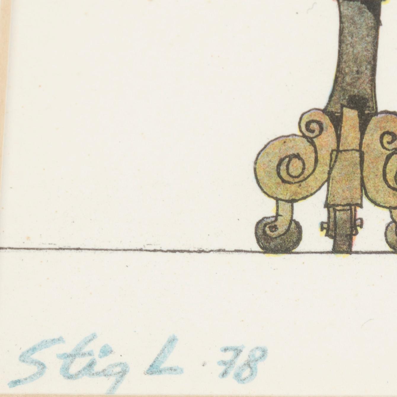 STIG LINDBERG, litografi, signerad, daterad -78.