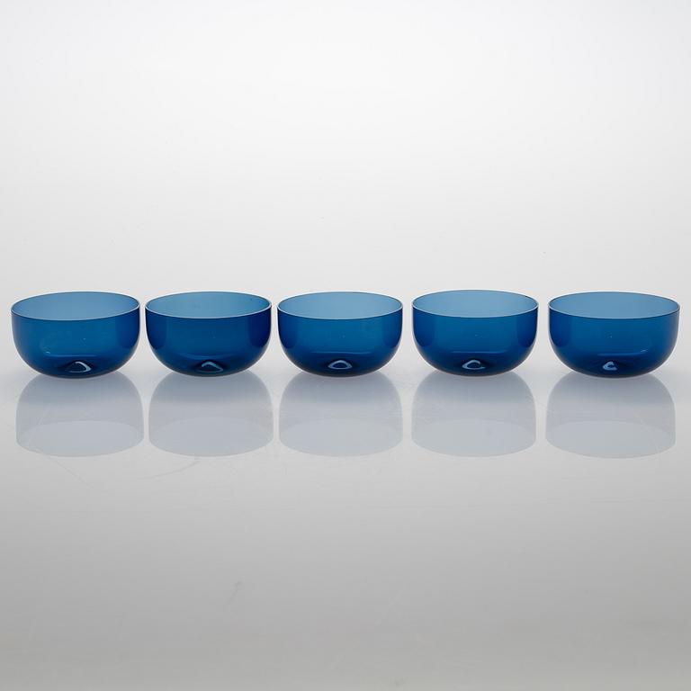 TIMO SARPANEVA, Five dessert bowls and five drinking glasses for Iittala.