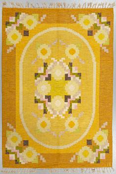 INGEGERD SILOW, MATTO, flat weave, ca 236 x 163,5-166  cm, signerad IS.