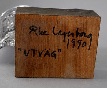 ÅKE LAGERBORG, skulptur, försilvrad metall, sign o dat 1990.
