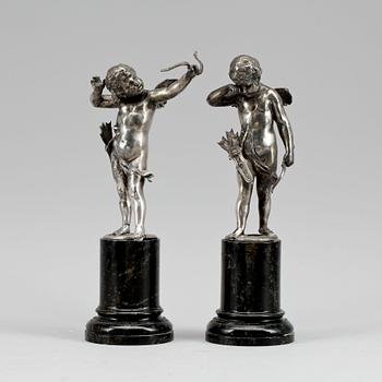 FIGURINER, vitmetall, 1800-tal.
