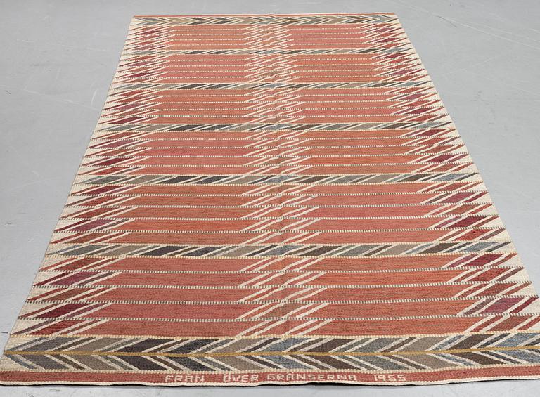 Ingrid Dessau, probably, a carpet, flat weave, not signed, ca 348 x 173 cm. Sweden 1955.