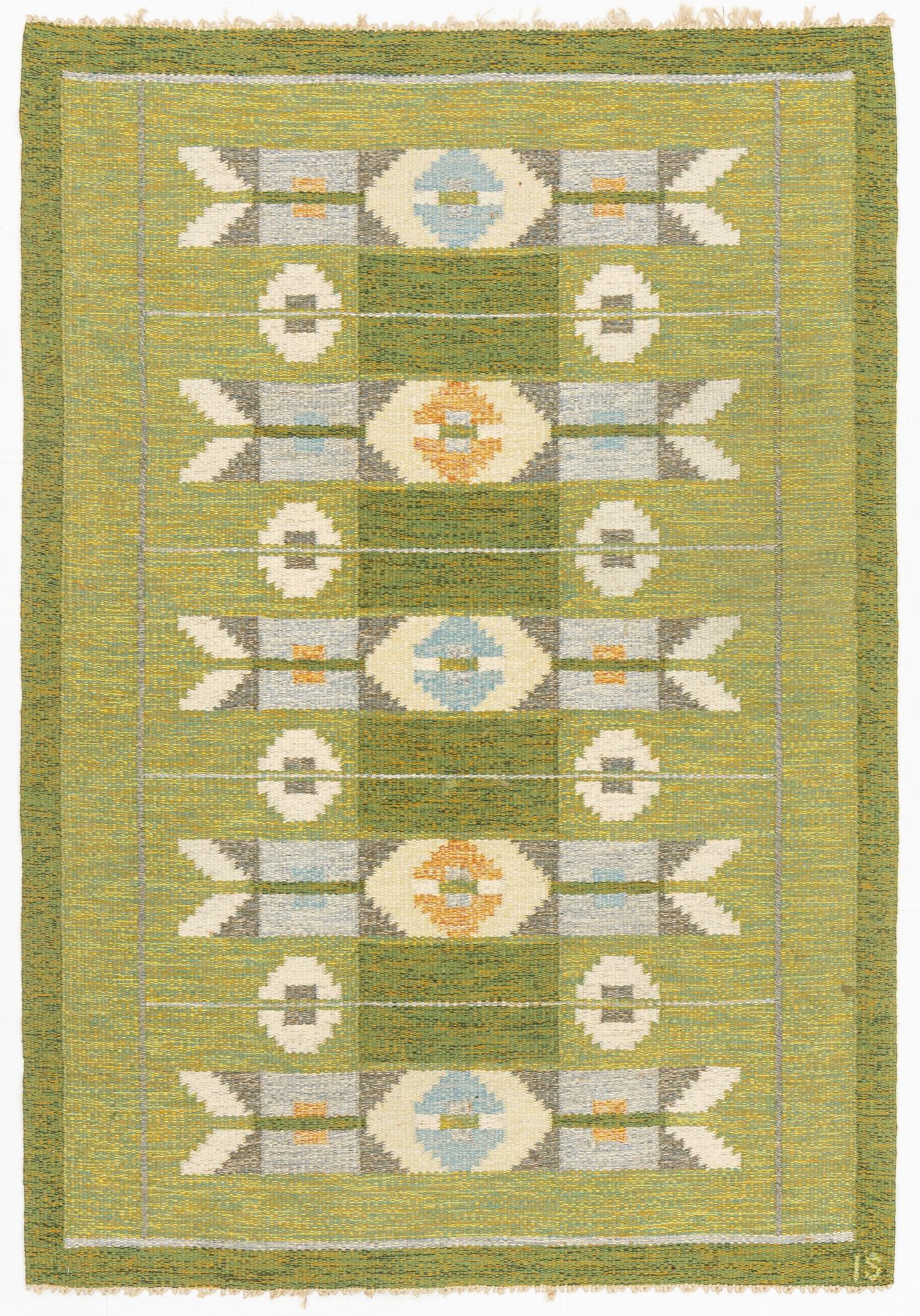 Ingegerd Silow, a carpet, flat weave, 200 x 135 cm, signerad IS.