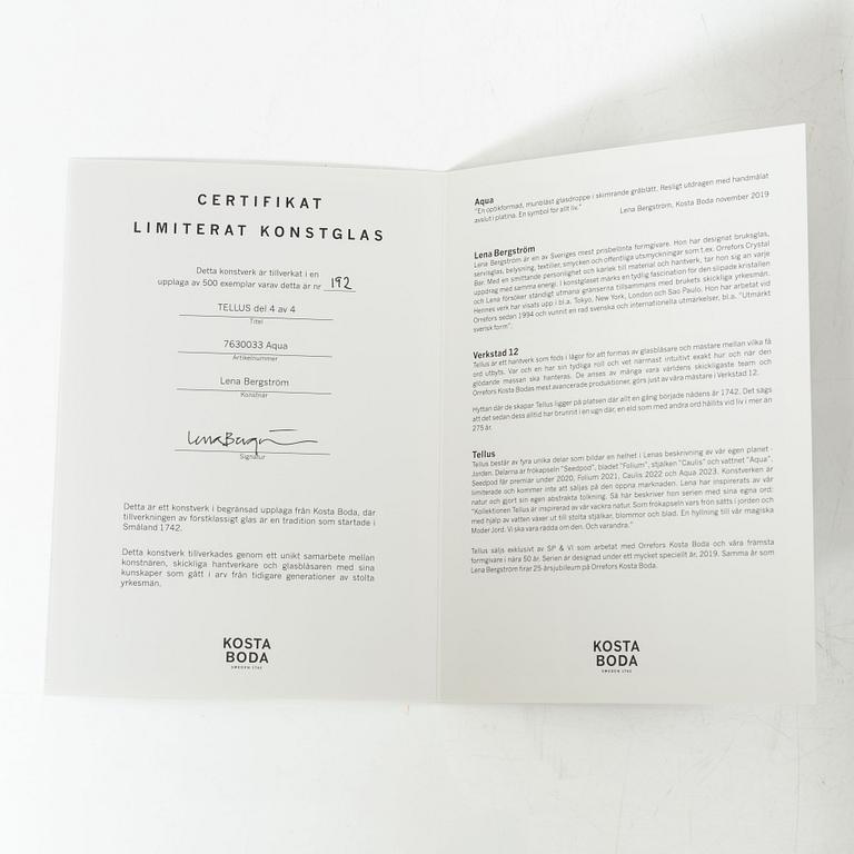 Lena Bergström, "Aqua", from the series "Tellus", Kosta Boda, 2019.