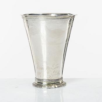 A Swedish 18th century silver beaker, mark of Johan Wasserman, Lindesberg, Sweden  1761.