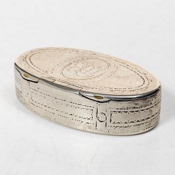Box, silver, Erik Sorssell, Stockholm 1794.