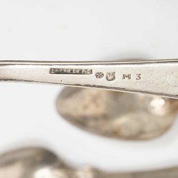 Cutlery, 30 pieces, silver, including Sweden, 19th century.