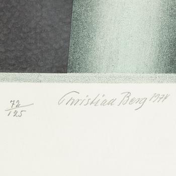 CHRISTIAN BERG, färglitografier, 2 st, 1974, signerade 72/125.