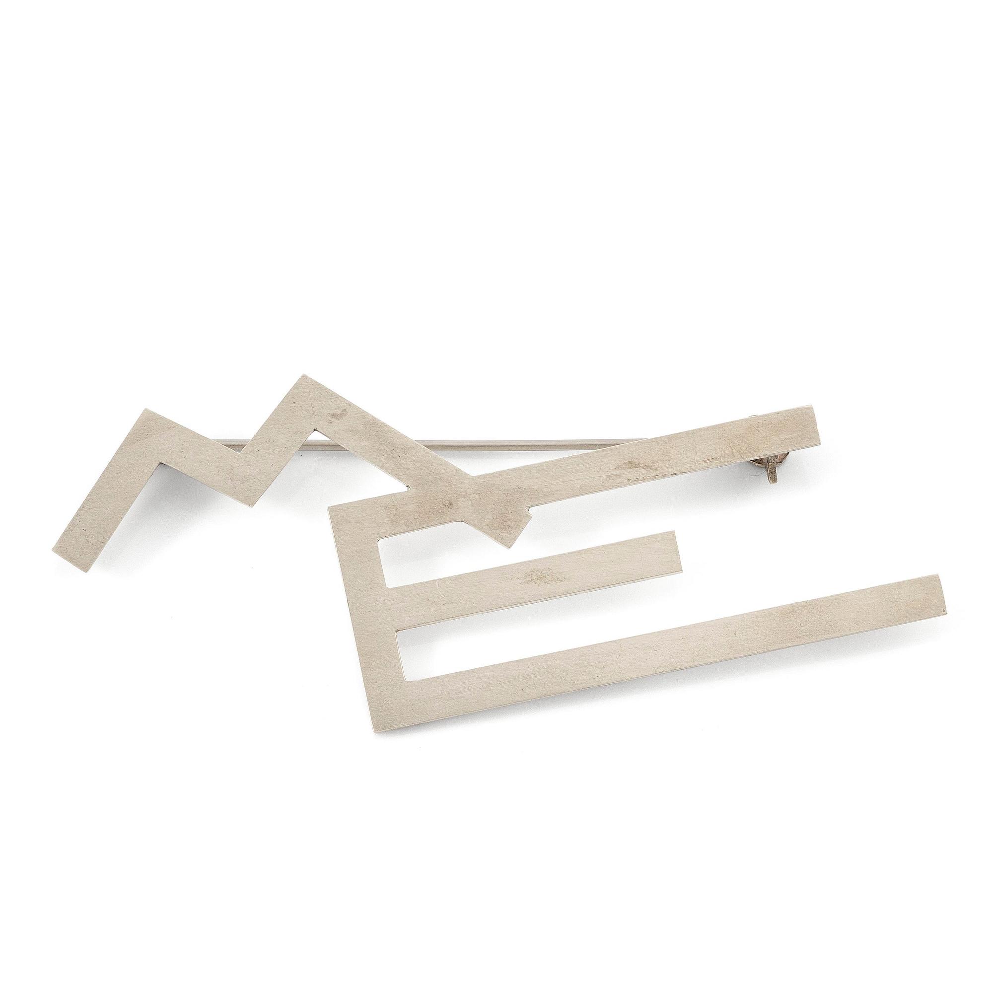 Wiwen Nilsson, monogrambrosch, sterlingsilver, Lund 1968.