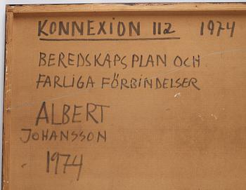 Albert Johansson, olja på pannå, signerad och daterad 1974.