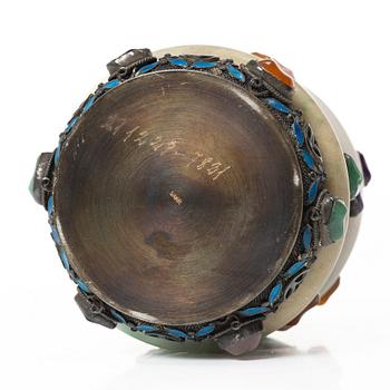 Three enamel and silver boxes, Tibet, first half of the 20th century.