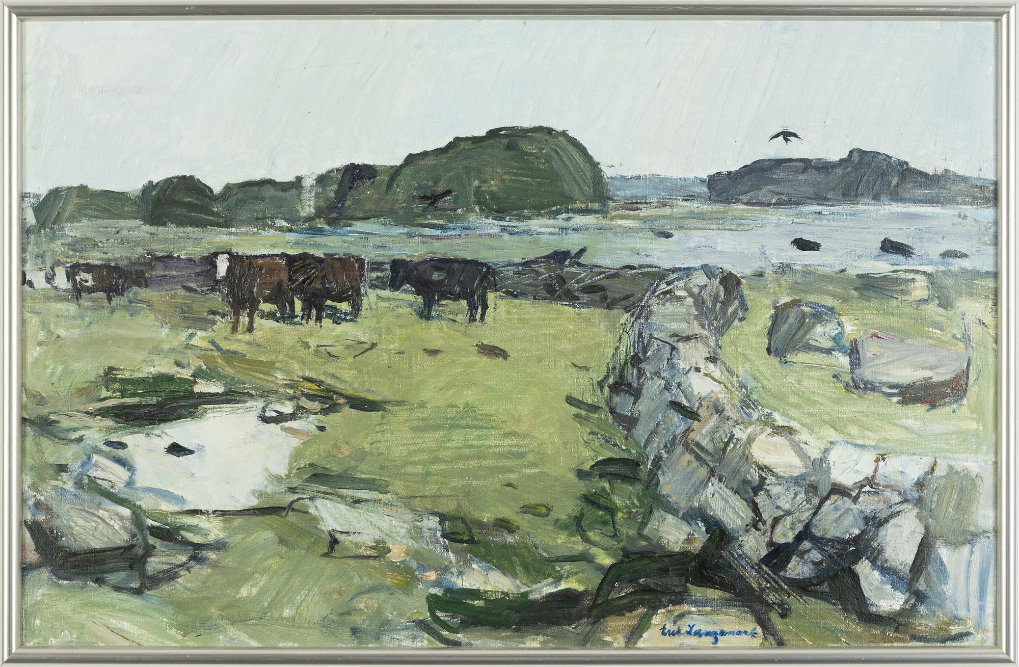 Erik Langemark, Kustlandskap med betande boskap.
