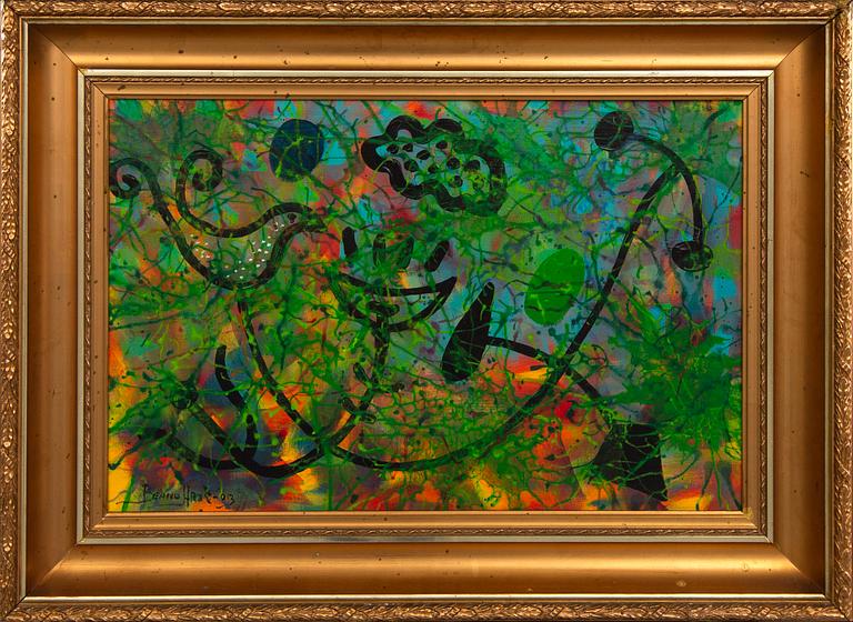 Benno Arzt, Acrylic on canvas, "Fågelbadet", signed, dated 013.