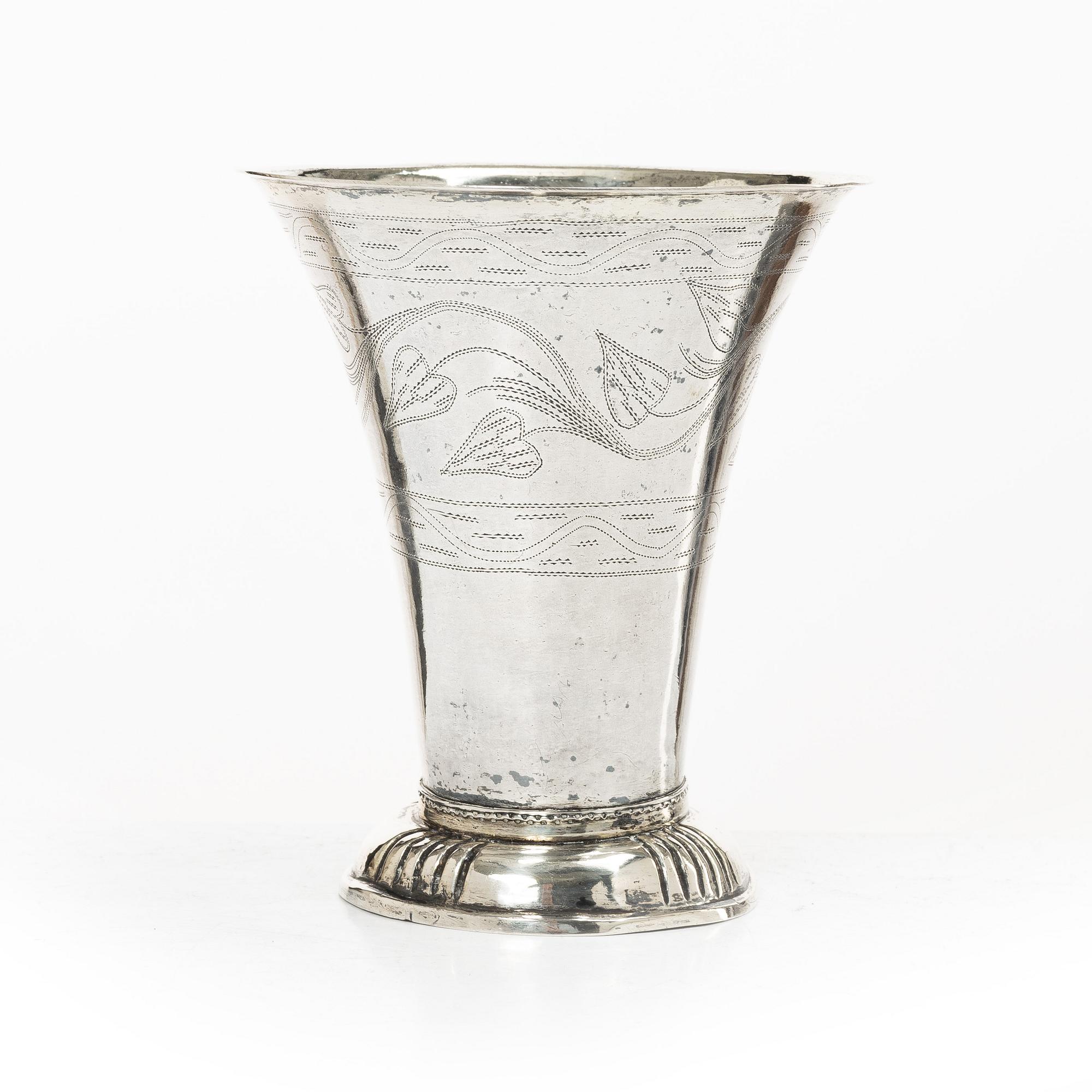 A parcel-gilt silver beaker, mark of Anders Gottfrid Roos, Turku, Finland, 1811.
