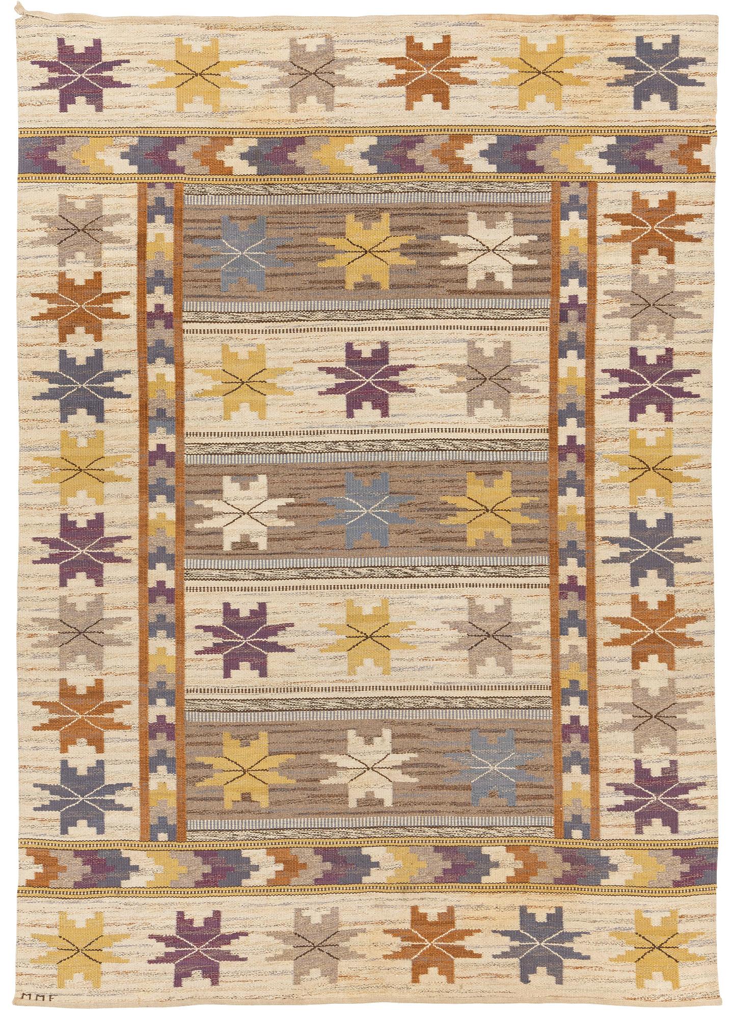 Märta Måås-Fjetterström, a carpet, "Höstmattan", flat weave, ca 295 x 207 cm, signed MMF.