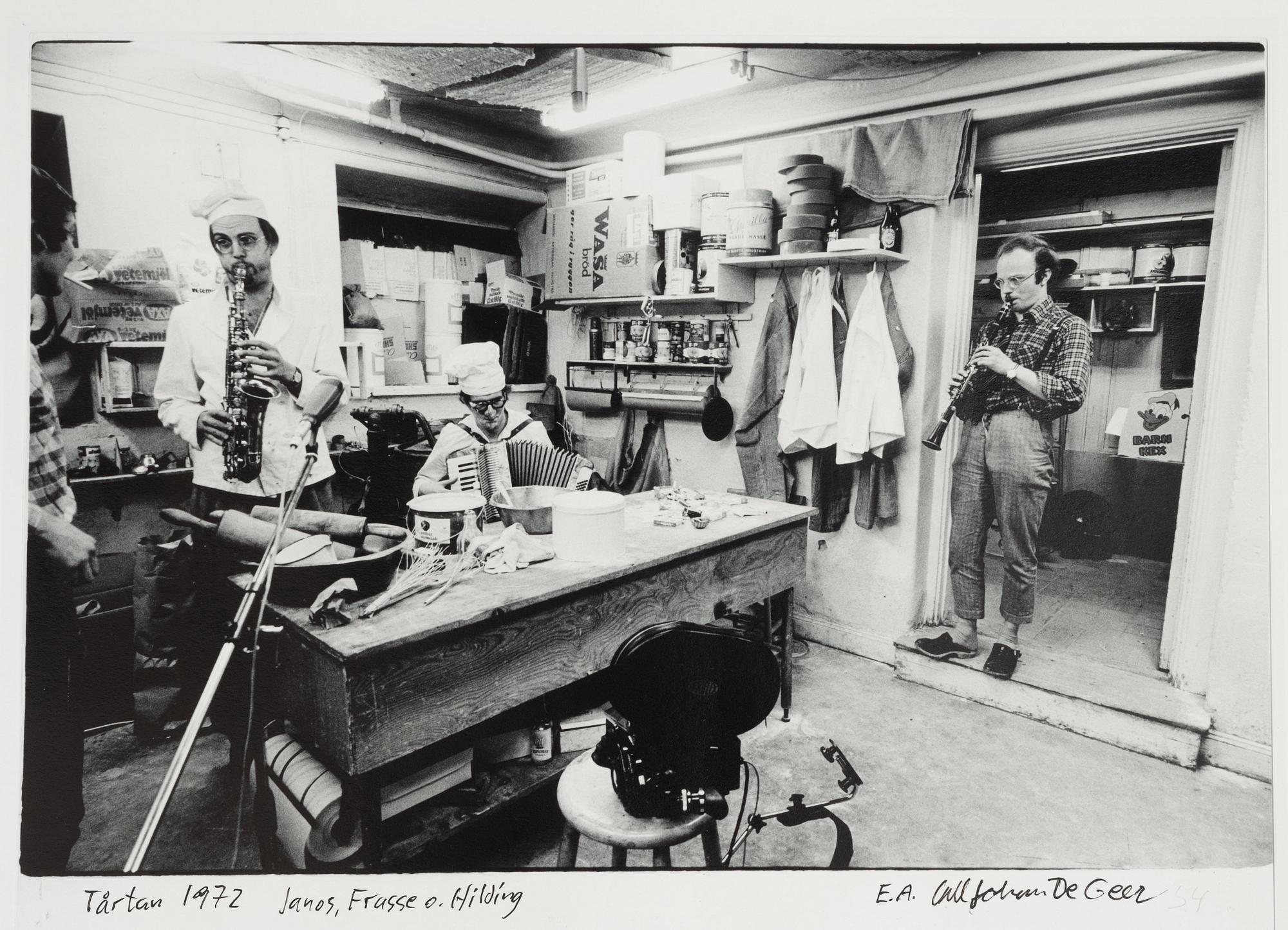 Carl Johan De Geer, "Tårtan 1972 Janos, Frasse and Hilding".