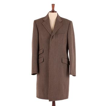 252. PARK HOUSE, a brown gray cotton cashmere mens coat. Size 50.