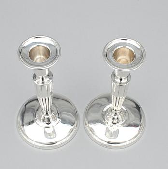 LJUSSTAKAR, silver, ett par, CG Hallberg, Stockholm 1954.