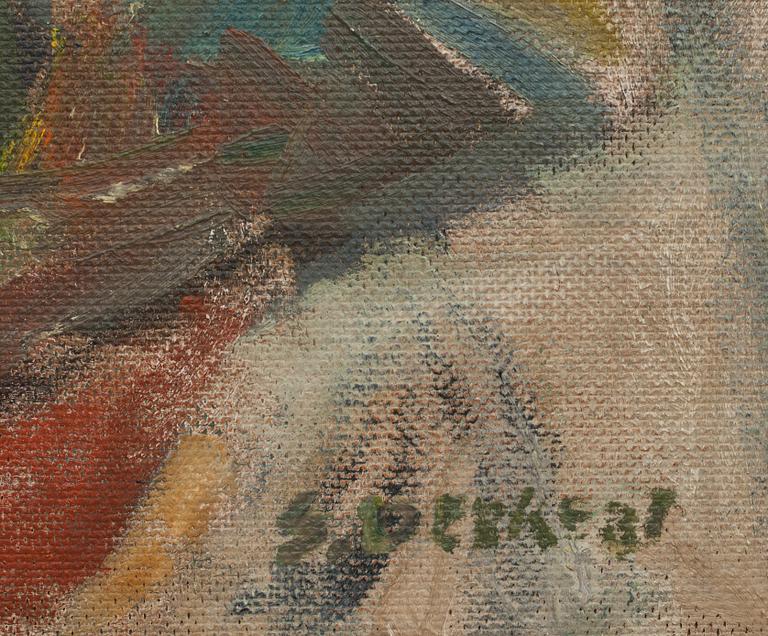 SIRI DERKERT, olja på pannå, signerad.