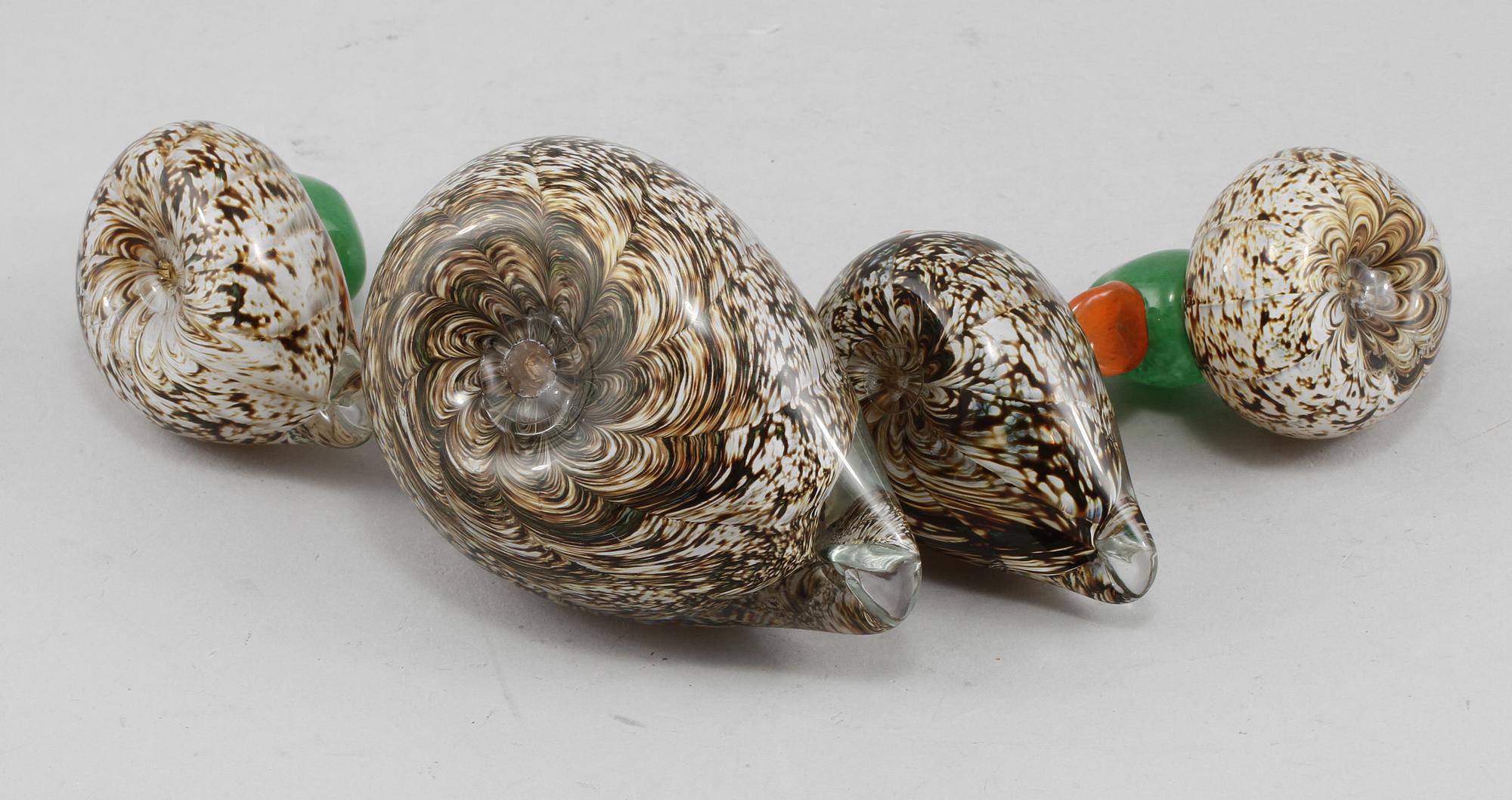 FIGURINER, 4 st, glas, Harri Jokinen, Iittala, 1900-talets slut.