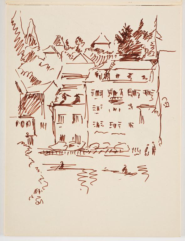 Lotte Laserstein, Skissblock med 22 teckningar varav 7 signerade.