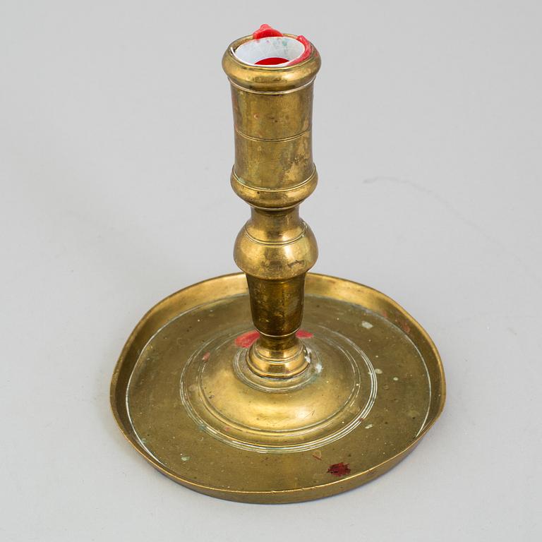 LJUSSTAKE, mässing, barock Sverige, 1600-tal.