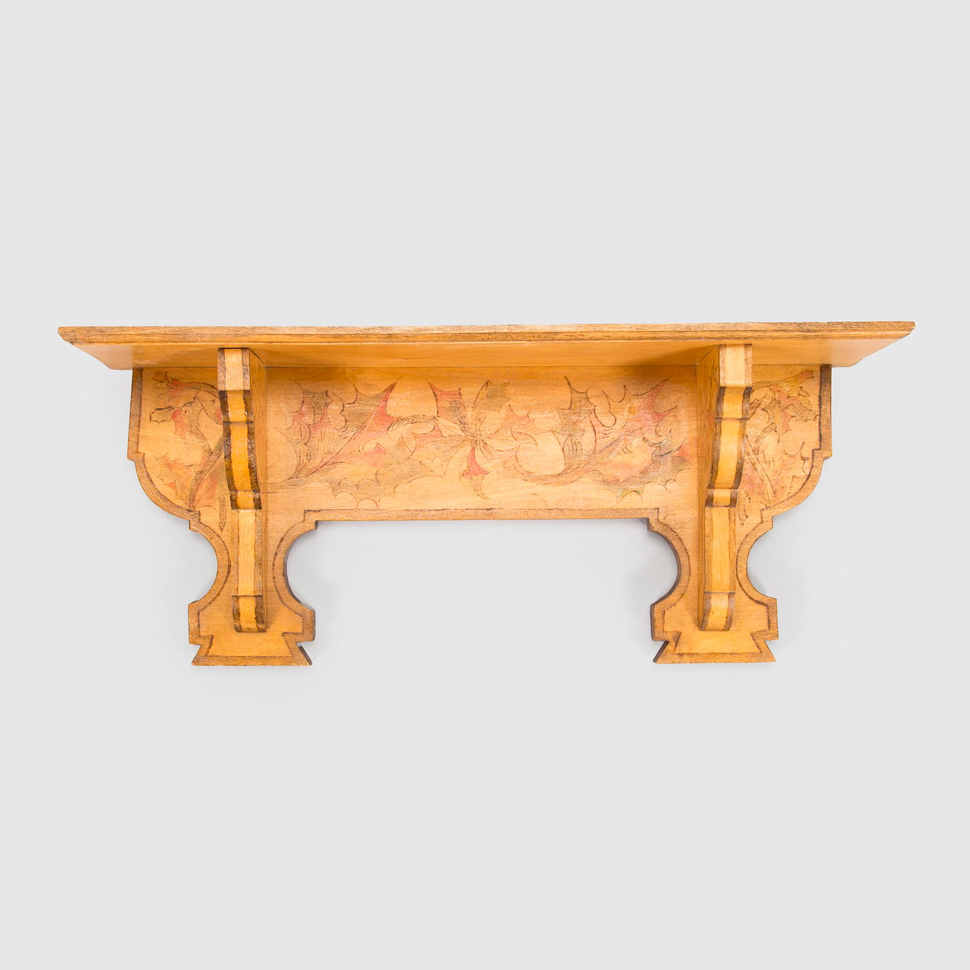 Wall-mounted shelf, early 20th century.