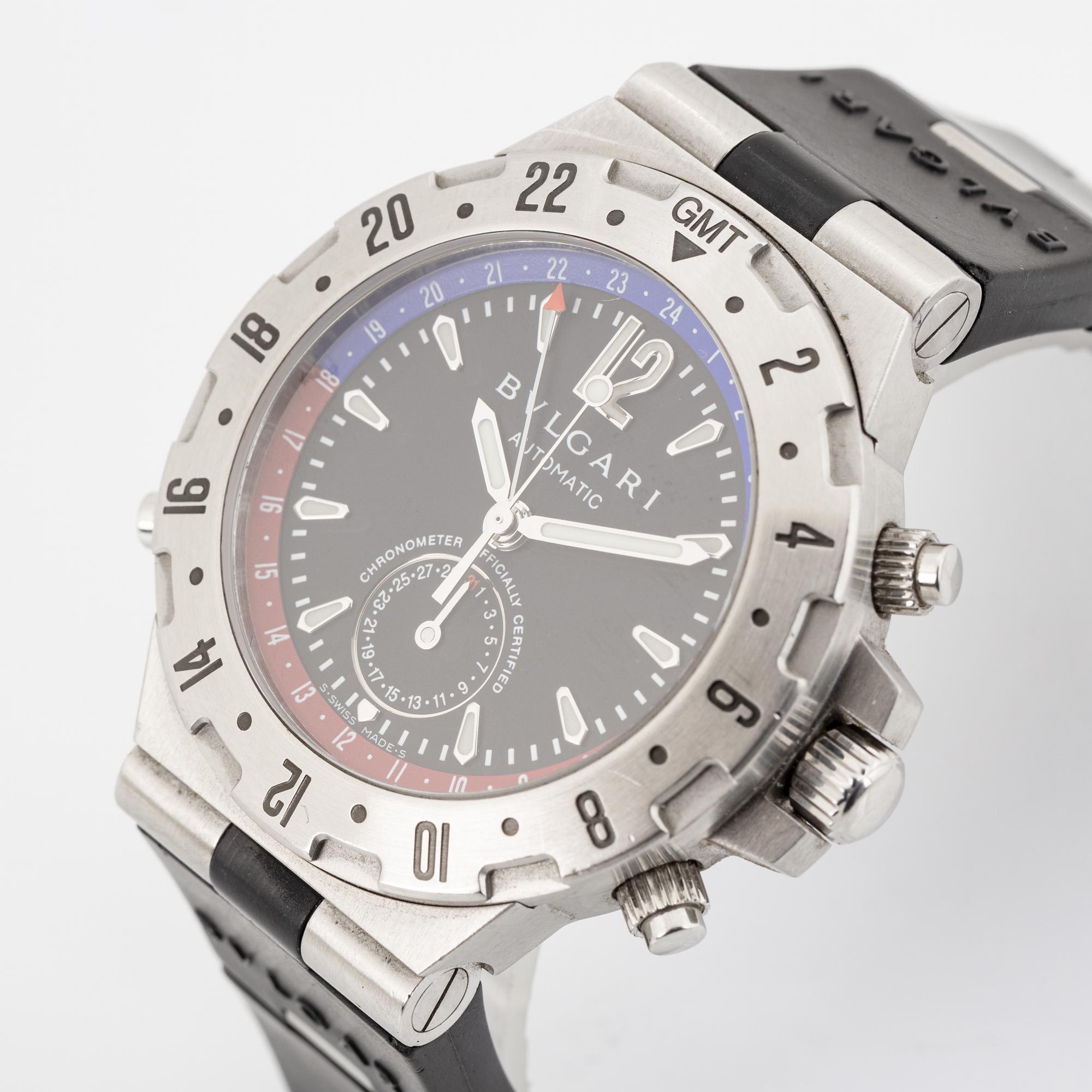 Bulgari, Diagono GMT, wristwatch, 40 mm.