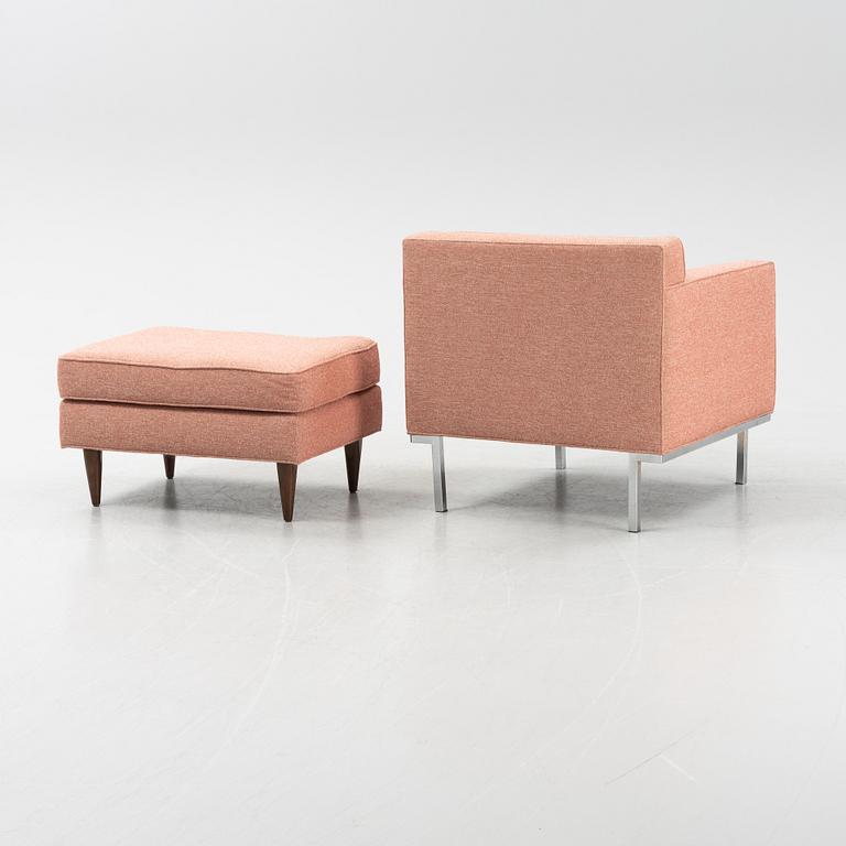 A 'Theatre' easy chair, Ted Boerner, and 'Bantam' ottoman, Design Within Reach/DWR.