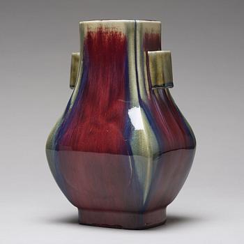 A flambé glazed vas, China, presumably late Qing dynasty, around 1900.