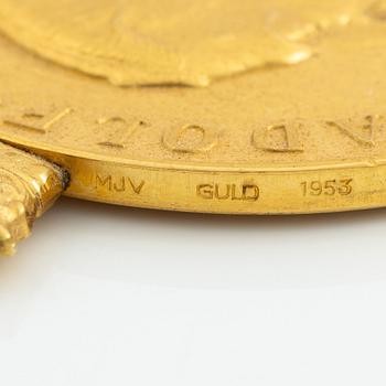 Gold medal Gustaf VI Adolf, Sweden, Royal Patriotic Society 1953.