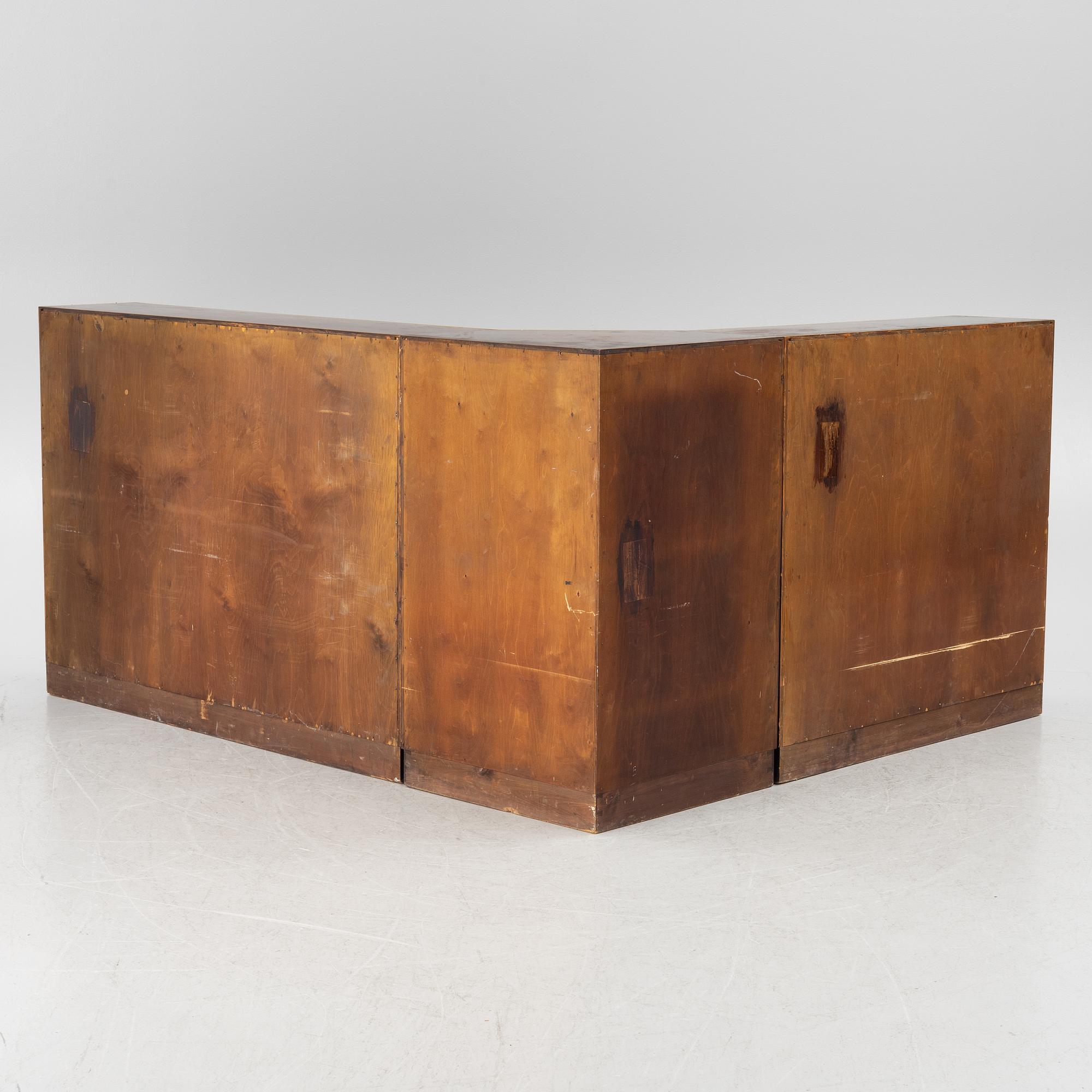 A Three part bookcase with cabinet, functionalism, 1930s.