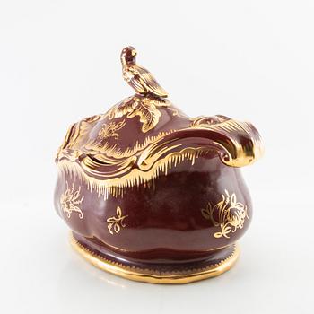 Tureen with lid Louis XV style mid-20th century porcelain.