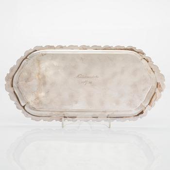 Kaffeservis, 5 delar, silver, Osuusliike Kultaseppä r.l., Åbo 1937, och T.J. Lahti, Viborg 1922.