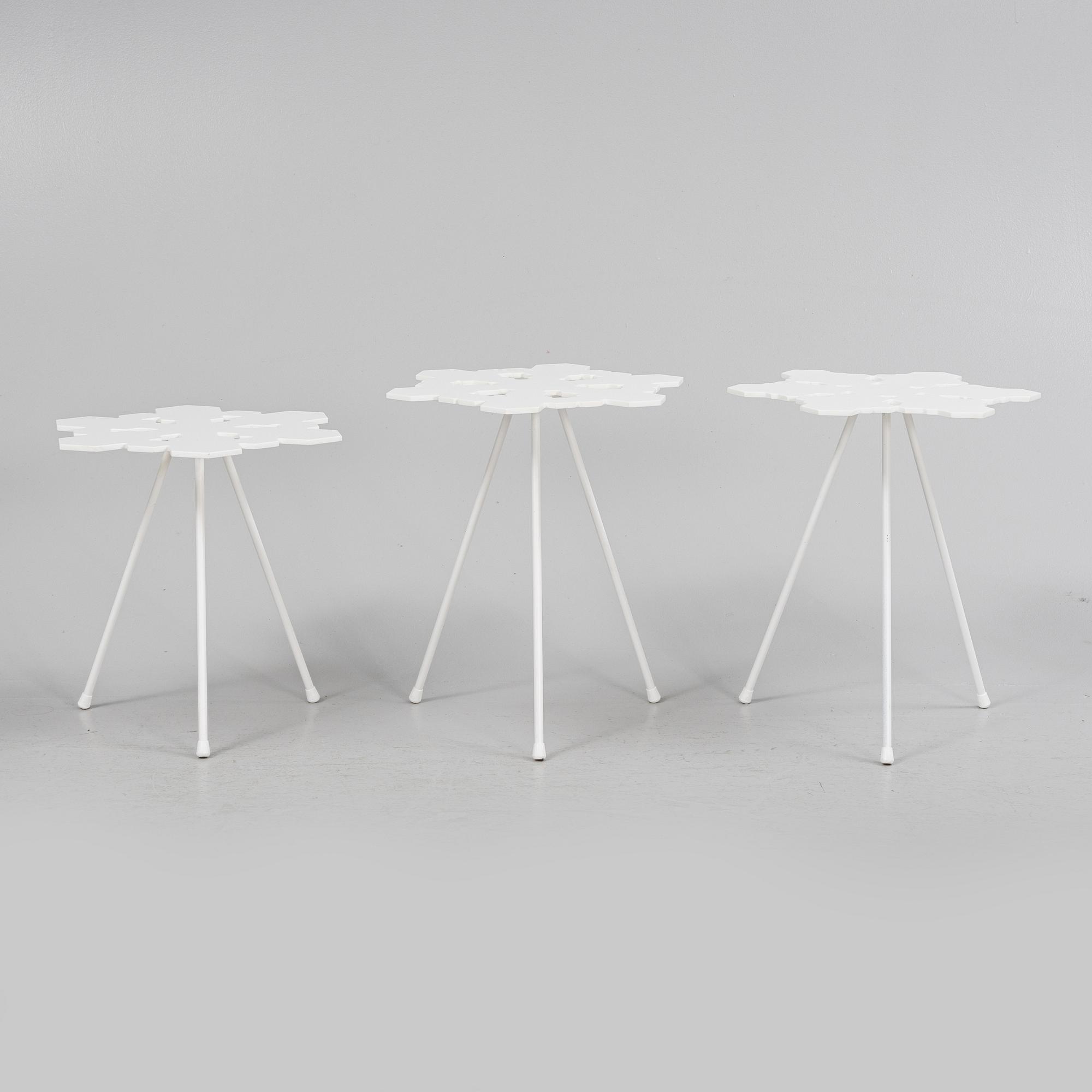 Claesson Koivisto Rune, side table, set of 3, "Snowflake", OFFECCT, 21st century.