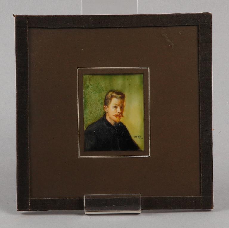 ACHTON FRIIS, troligen, miniatyrmålning. Sign o dat 1906.