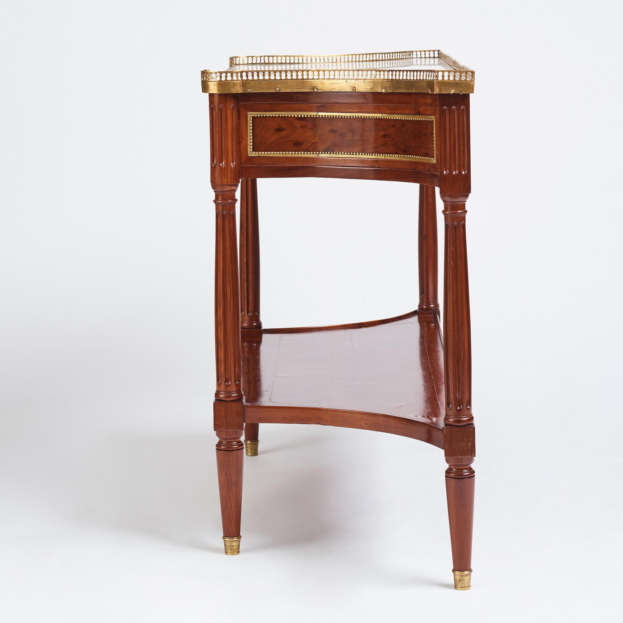 A Louis XVI console desserte by F. Schey (master in Paris 1777), late 18th century.