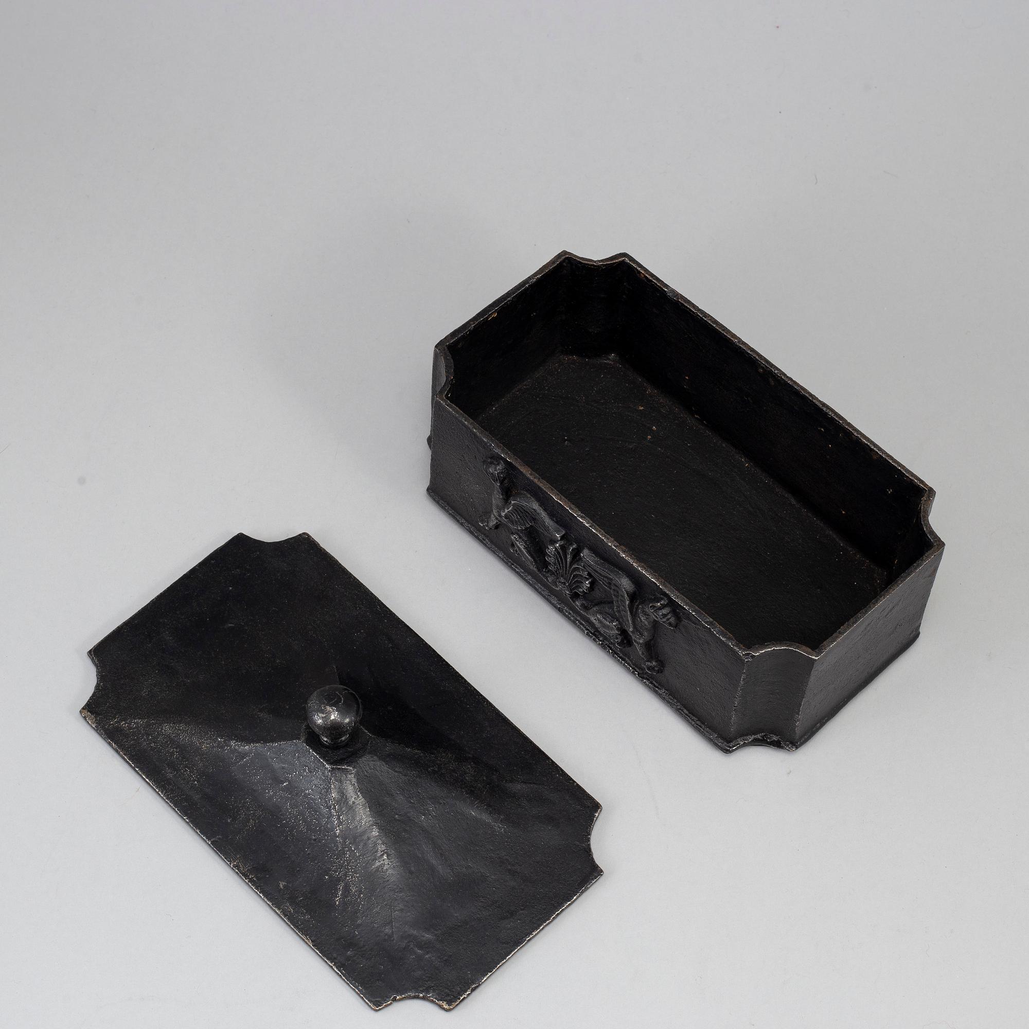 An Empire cast iron box, first half of the 19th century.