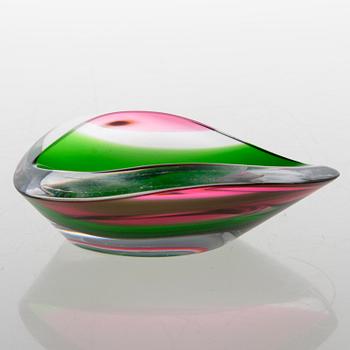 AIMO OKKOLIN, skål, signerad Aimo Okkolin, Riihimäen Lasi Oy.